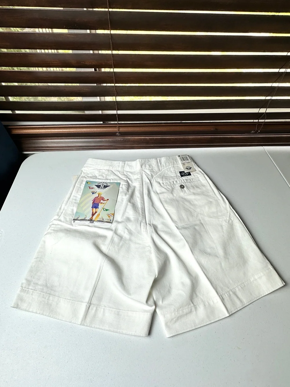 NWT Vintage Levi's Dockers Men's White Flat Front Cotton Shorts Style 30529-0750